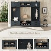 TIRAMISUBEST 4-in-1 Detachable Hall Tree with Storage and 7 Hooks, Multiple Functions Hallway Coat Rack with Storage Drawers and Cabinet - 4 of 4