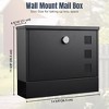 Yescom Large Wall Mount Steel Mail Box Lockable Letterbox w/ Door & 2 Keys Home Security Outdoor - 3 of 4