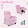 Costway Kids Recliner Chair Adjustable Leather Sofa Armchair w/ Footrest Side Pocket - 3 of 4