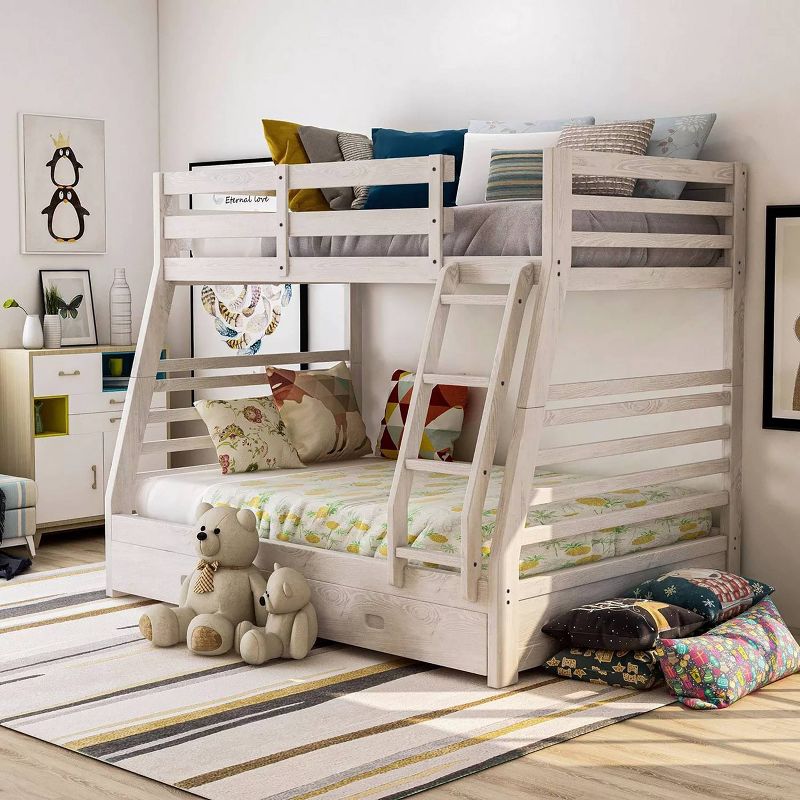 Twin Over Full Kids&#39; Emma Bunk Bed Wire Brushed White - ioHOMES, 2 of 5