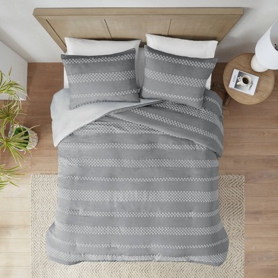Madison Park Knox Clipped Jacquard Duvet Cover Set