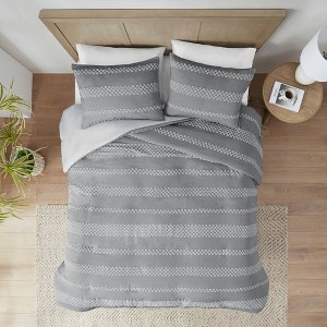 Madison Park Knox Clipped Jacquard Duvet Cover Set - 1 of 4