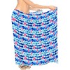 LA LEELA Women's Long Holiday Beachwear Bathing Suit Sarong Wrap Cover up Swimwear Wraps One Size Blue, Floral - 2 of 4