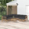 vidaXL Garden Lounge Set Dark grey Bamboo Large Modular - 2 of 4