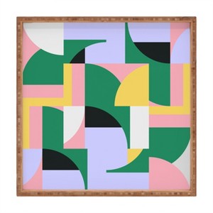 Ninola Design Bauhaus Shapes Spring 12" x 12" Medium Square Bamboo Tray - Deny Designs - 1 of 3