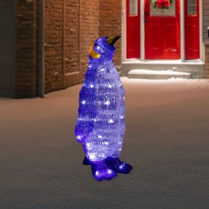Northlight LED Lighted Commercial Grade Acrylic Penguin Christmas Outdoor Decoration - 18" - Polar White Lights - 1 of 4