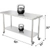 Stainless Steel NSF Commercial Work Prep Table Height Adjustable - 2 of 4