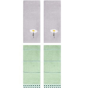 REGALWOVEN 4 Pcs Bathroom Soft Absorbent Hand Towels for Home Decor - 1 of 4