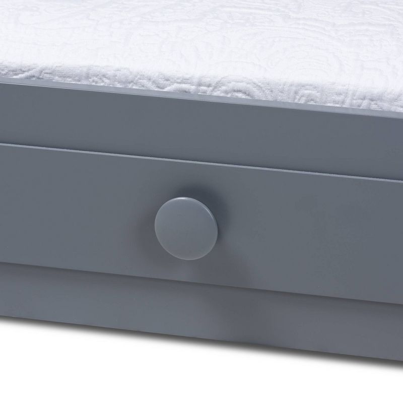 Twin Cintia Wood Bed with Trundle Gray - Baxton Studio, 5 of 9