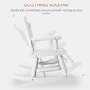2-Person Wood Rocking Chair with Log Design, Heavy Duty Loveseat with Wide Curved Seats for Patio, Garden - 4 of 4