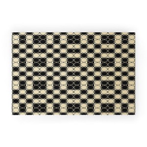Jen Du Black and Beige Retro Welcome Mat - Deny Designs - 1 of 3