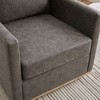 30.7" PU Square Swivel Chair with Pillow and 360-degree Rotation - 4 of 4