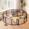 Yaheetech 12 Panels Dog Playpen Metal Pet Playpen, Black - 2 of 4