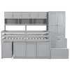 TiramisuBest Full Size Wooden Loft Bed Big Storage with Under-bed Desk, with Drawers,with Shelves,Gray - 4 of 4