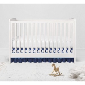 Bacati - MixNMatch Blue Dots 3 layer Crib/Toddler ruffles/skirt - 1 of 4