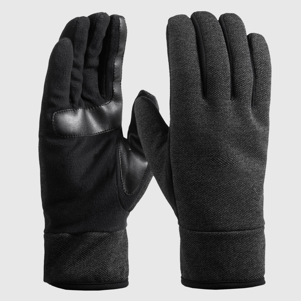 Photos - Winter Gloves & Mittens Isotoner Men's Handwear Tech Stretch Fleece Palm Gloves - Black L 