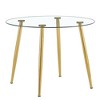 Sapphtopaz Round Dining Table Tempered Glass Kitchen Table Dining Room Table with Metal Base for Dining Room, Small Spaces - 3 of 4