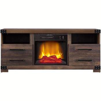 HearthPro Perry 56" W x 23" H x 15.5" D Electric Fireplace TV Stand - Rustic Brown, SP6543-OF