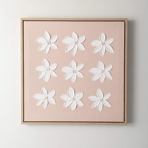 Sullivans Textured Flowers Wall Decor 23.75"H; Pink - 1 of 4