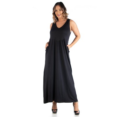 24seven Comfort Apparel Women's Plus Maxi Sleeveless Dress : Target
