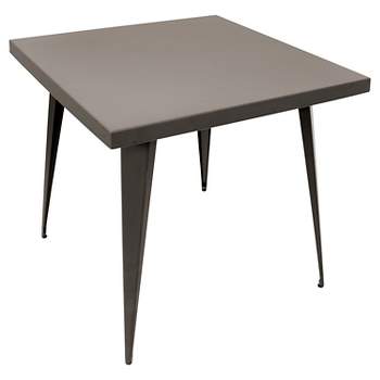 Austin 32" Industrial Dining Table Antique Metal Finish - LumiSource