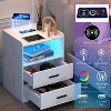 Vlsrka Night Stand with Wireless Charging, 2 Drawers, Smart Bedside Table with 24-Color RGB Lighting, Modern LED Lighted Nightstand for Bedroom - 3 of 3