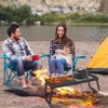 Campfire Grill Grate Set, Carbon Steel with 600°f Powder Coating, Adjustable Swivel & Folding Models with Carry Bag for Outdoor BBQ Cooking - 2 of 4
