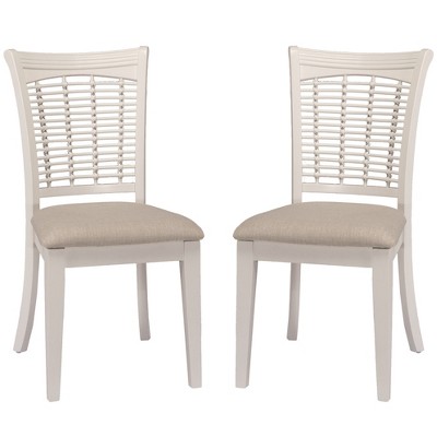 Bayberry White Wood Dining Chair with Cream Upholstery