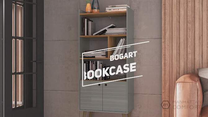 62.6" Bogart Mid-Century Modern Bookcase - Manhattan Comfort, 2 of 10, play video