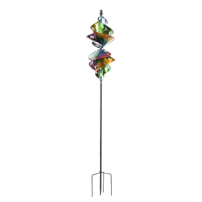 Evergreen 90"H Wind Spinner, Floral Lemniscate- Fade and Weather Resistant Outdoor Decoration
