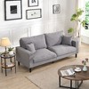 Lyngins Wooden Frame 2-Seater Loveseat Sofa with 2 Pillows, Upholstered High-Density Sponge, Compact Couch for Living Room, Bedroom, Apartment - 3 of 4