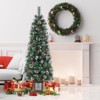 Coucheta Slim Artificial Christmas Pine Tree, Flocked & LED Lights, Easy Setup with Light Box Stand for Indoor Holiday Party Decor - 4 of 4