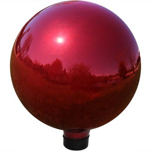 Sunnydaze Indoor/Outdoor Reflective Mirrored Surface Garden Gazing Globe Ball with Stemmed Bottom and Rubber Cap - 10" Diameter - 1 of 4