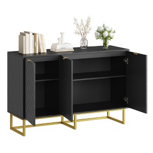 Sideboard Buffet Cabinet, Wooden Entryway Coffee Bar Cabinet with Metal Legs, Wall Cabinet, Floor-Standing Cabinet for Living Room - 1 of 4