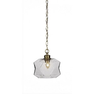 Toltec Lighting Rocklin 1 - Light Pendant in  New Aged Brass with 8.75" Smoke Shade - 1 of 1
