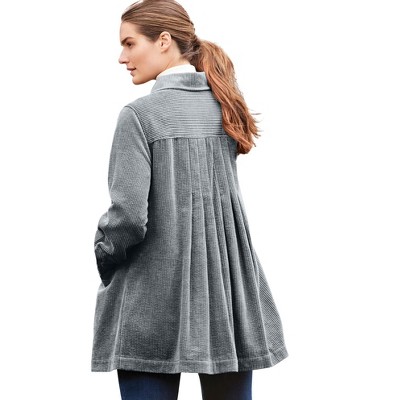 Woman Within Women's Plus Size Pleat-Back Corduroy Jacket