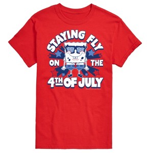 Men's - SpongeBob SquarePants - Fly on 4th of July Short Sleeve Graphic T-Shirt - 1 of 4