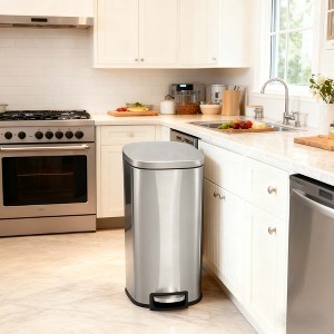 13 Gal Kitchen Trash Can with Removable Inner Bucket & Soft Close Lid for Bathroom Living Room Office - 1 of 4