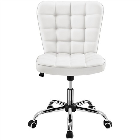 Armless white office discount chair