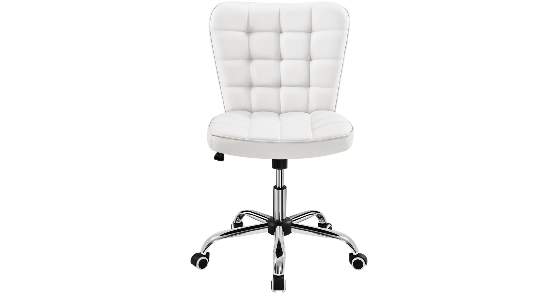 Yaheetech Modern Mid-back Office Chair Armless Desk Chair, White