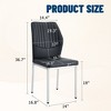 Kumasinova 19"H High Resilience Dining Chairs Set of 4,Modern Minimalist PU Leather Kitchen Side Chairs with Metal Legs for Dining Room,Black+Silver - 3 of 4