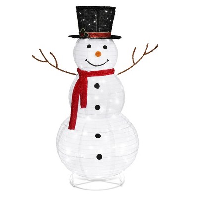 NAYSAYE Party Decoration and Accessories White Snowman Figurine with Festive Holiday Charm for Christmas Parties, White, 23.62"*23.62"*47.24"