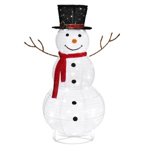 NAYSAYE Party Decoration and Accessories White Snowman Figurine with Festive Holiday Charm for Christmas Parties, White, 23.62"*23.62"*47.24" - 1 of 4