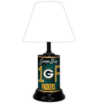 NFL 18-inch Desk/Table Lamp with Shade, #1 Fan with Team Logo, Green Bay Packers