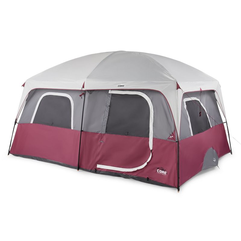 CORE 14'x10' 10 Person Cabin Tent with 2 Rooms and Rainfly - Red, 1 of 7