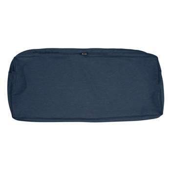 42" x 18" x 3" Montlake Water-Resistant Patio Bench/Settee Cushion Slip Cover Heather Indigo Blue - Classic Accessories