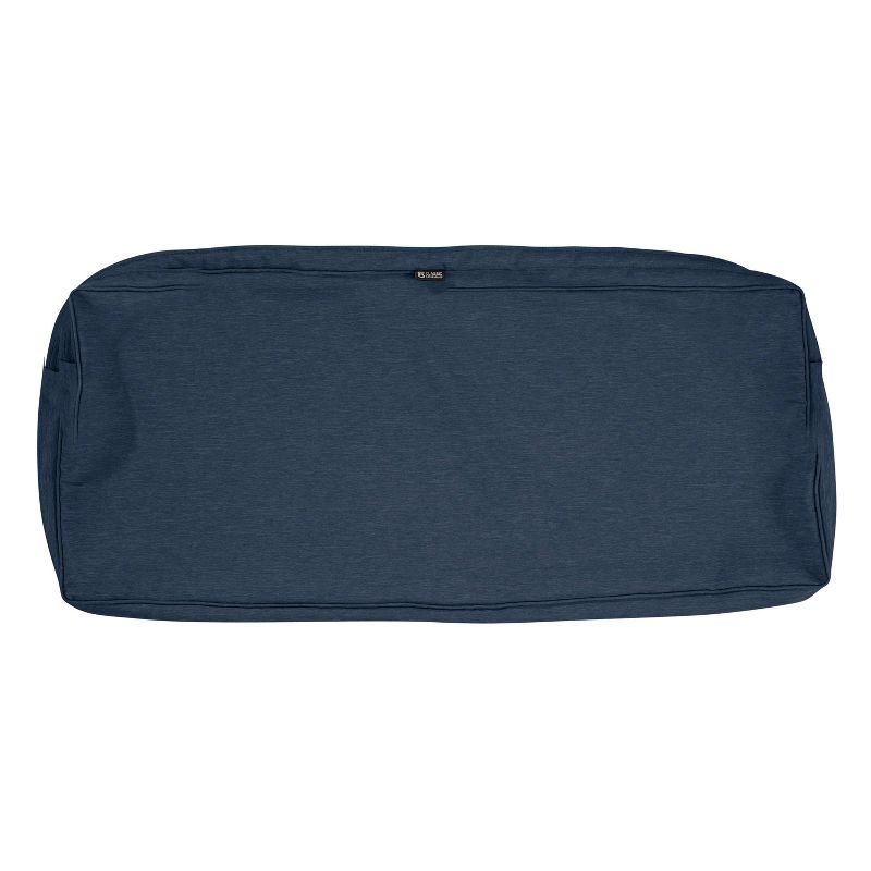 42&#34; x 18&#34; x 3&#34; Montlake Water-Resistant Patio Bench/Settee Cushion Slip Cover Heather Indigo Blue - Classic Accessories, 1 of 8
