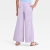 Girls' Mid-Rise Pull-On Wide Leg Denim Pants - Cat & Jack™ - 2 of 3