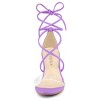 Allegra K Women's Clear Strap Padded Insole Lace Up Block Heels Sandals - 2 of 4