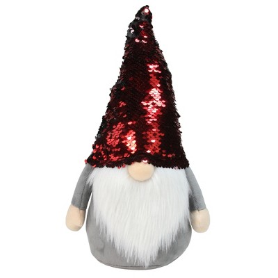 Northlight 13" Gnome with Red and Black Flip Sequin Hat Christmas Decoration